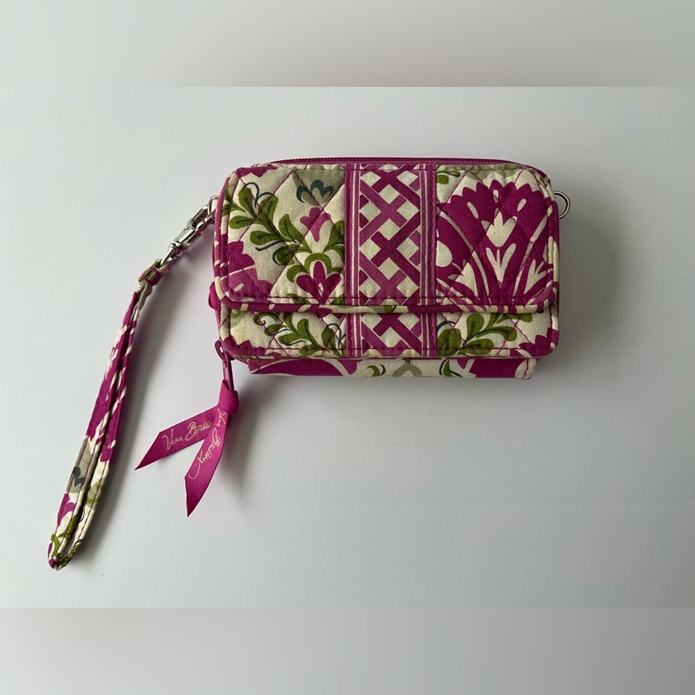 Vera Bradley wallet/wristlet Retired Julip Tulip, Pink Green Floral